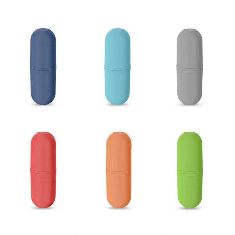 Capsule-shaped travel bottle in various colors with leak-proof design for outdoor use