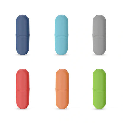 Capsule-shaped travel bottle in various colors with leak-proof design for outdoor use