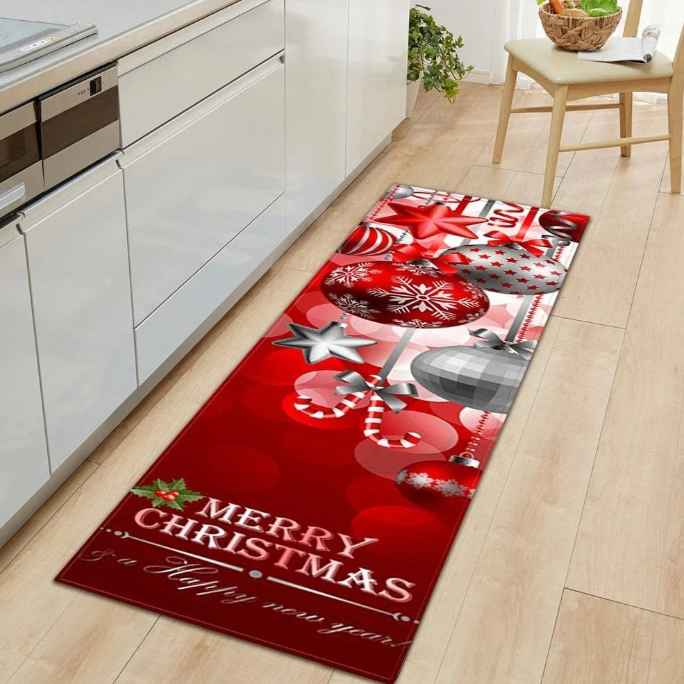 Polyester bathroom entrance mat with machine-woven cartoon pattern in multicolour design