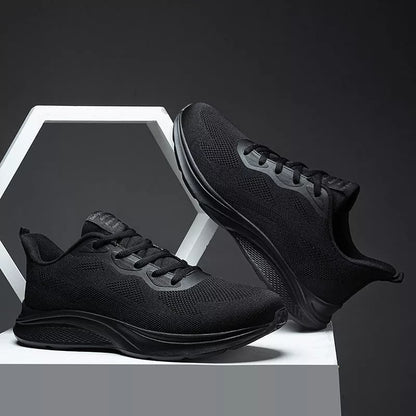 Men's lace-up running shoes with mesh upper in various colors