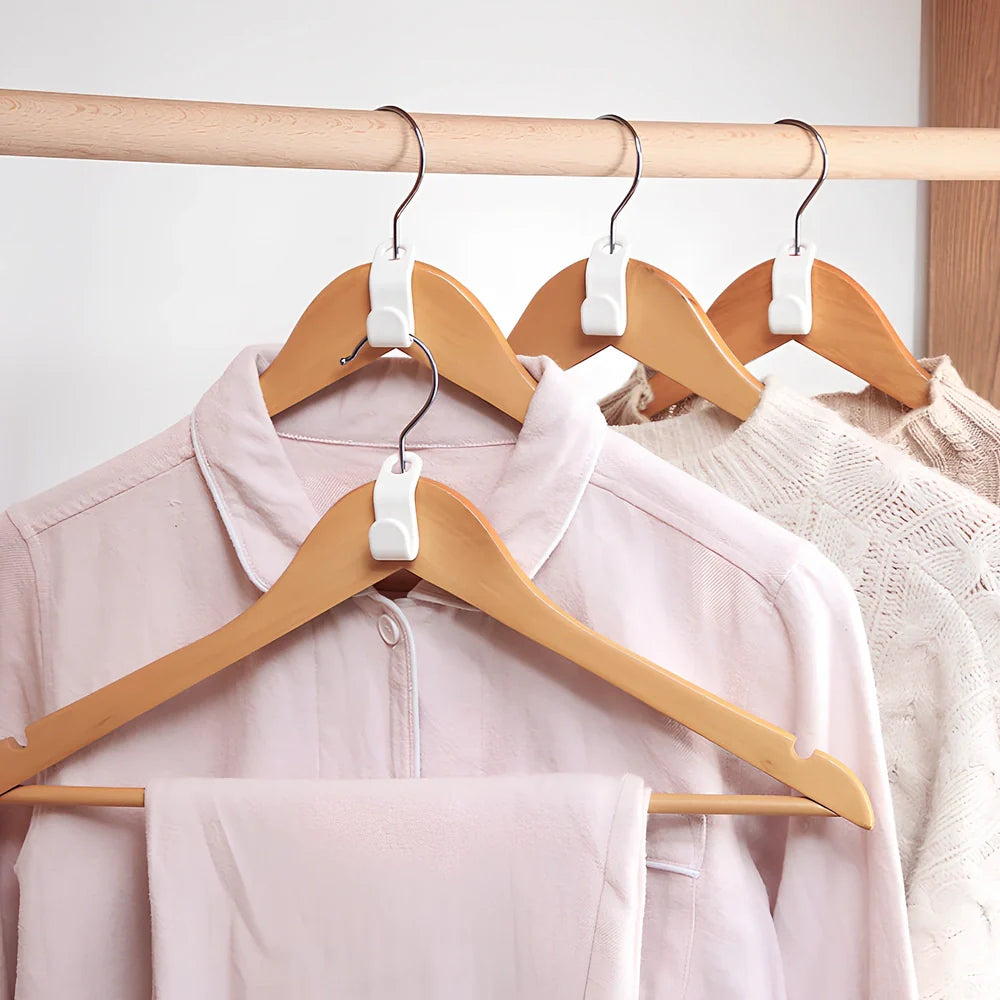 Plastic closet stack hanger rack with 6cm connectors for vertical wardrobe organisation