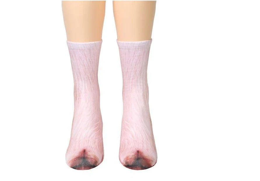 Stylish 3D animal print socks featuring various designs like cat, dog, elephant, and more for unisex all-day comfort and fashion