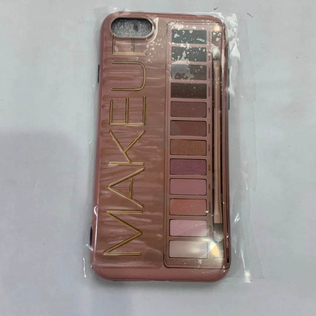 Silicone phone case with eye shadow design showing 2mm raised bezel for screen protection