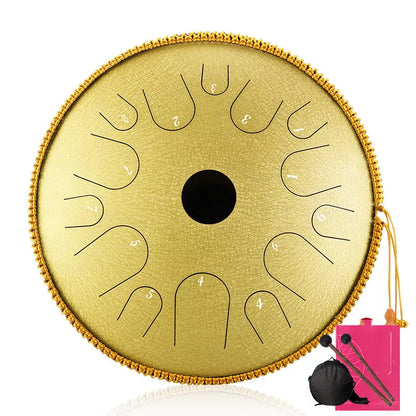 12-inch 13-tone steel tongue drum in vibrant colors