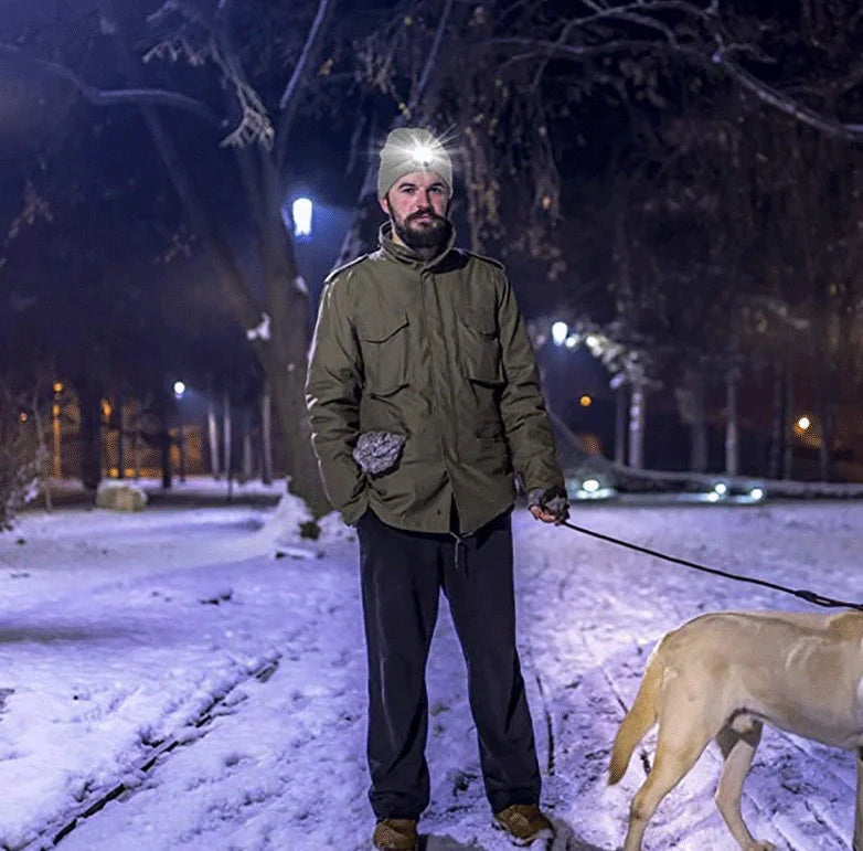 Bluetooth 5.0 LED Knit Hat with wireless stereo headset and mic for hands-free calling