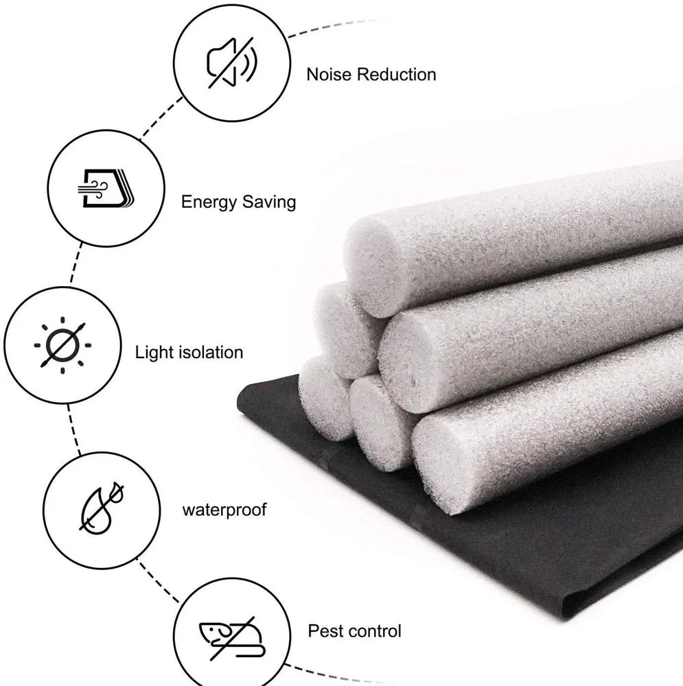 White flexible door bottom sealing strip measuring 21x15x6.5cm for noise reduction