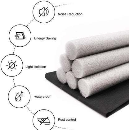 White flexible door bottom sealing strip measuring 21x15x6.5cm for noise reduction