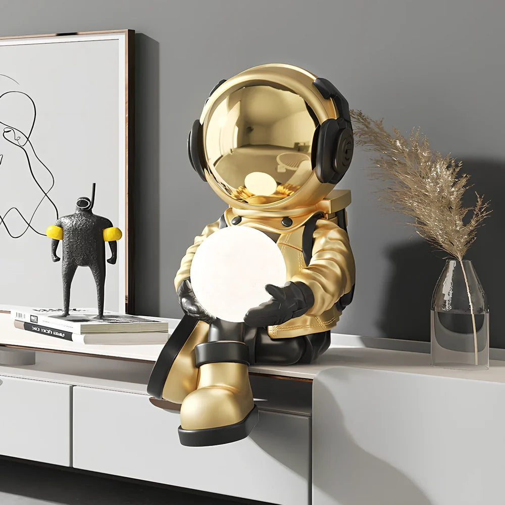 59cm tall astronaut ornament with night light on TV cabinet