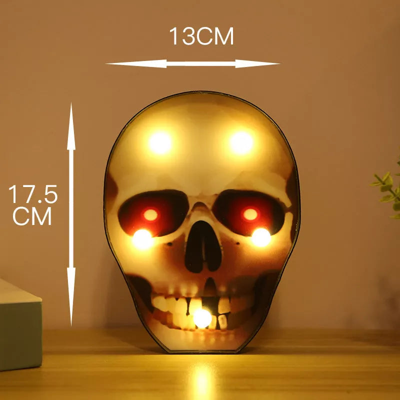 Halloween LED decorative lights with selectable bat, skull, pumpkin, and spider patterns