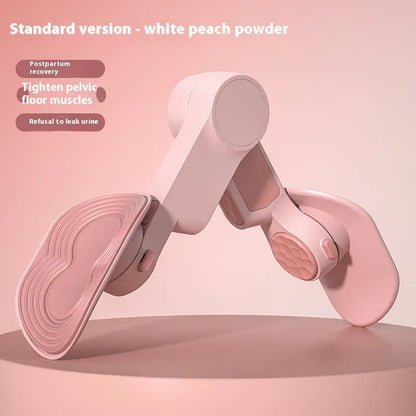 Pelvic floor muscle trainer leg clamp in sky blue or white peach pink with 360° rotation and optional intelligent counting
