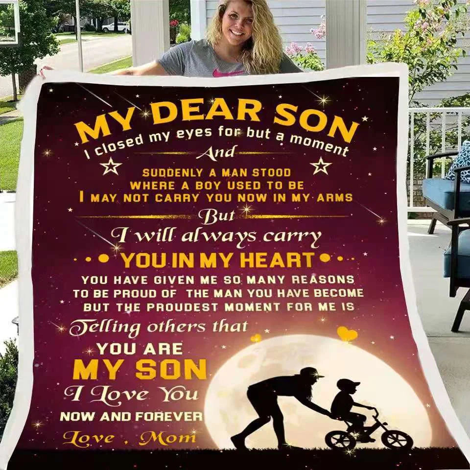 Digital printed letter to daughter blanket with lamb velvet flannel, personalized gift