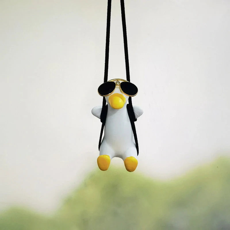 Cute anime little duck swing car pendant for rearview mirror decoration