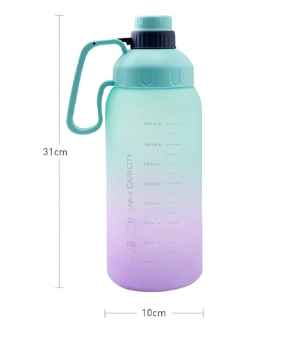Gradient colour sports water bottle with 1.1L-2L capacity options