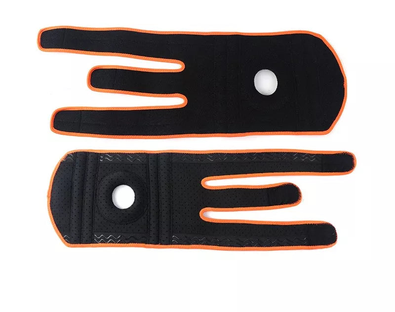 Non-slip neoprene knee pads for outdoor mountaineering in green, orange, and black