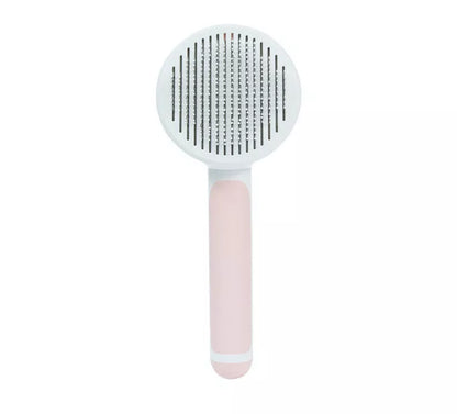 Round Handle Pet Passage Comb with stainless steel needles and self-cleaning feature