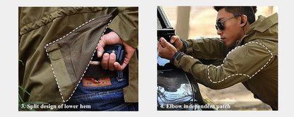 M65 Tactical Windbreaker in camouflage, black, or khaki with removable hood