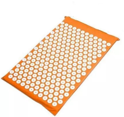 Acupuncture yoga cushion and pillow set with 210 pins for muscle relief, available in multiple colors.