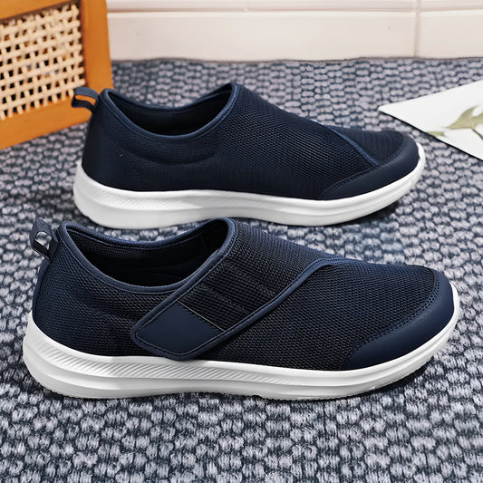 Velcro-fastened mountaineering walking shoes with mesh upper in multiple colour options