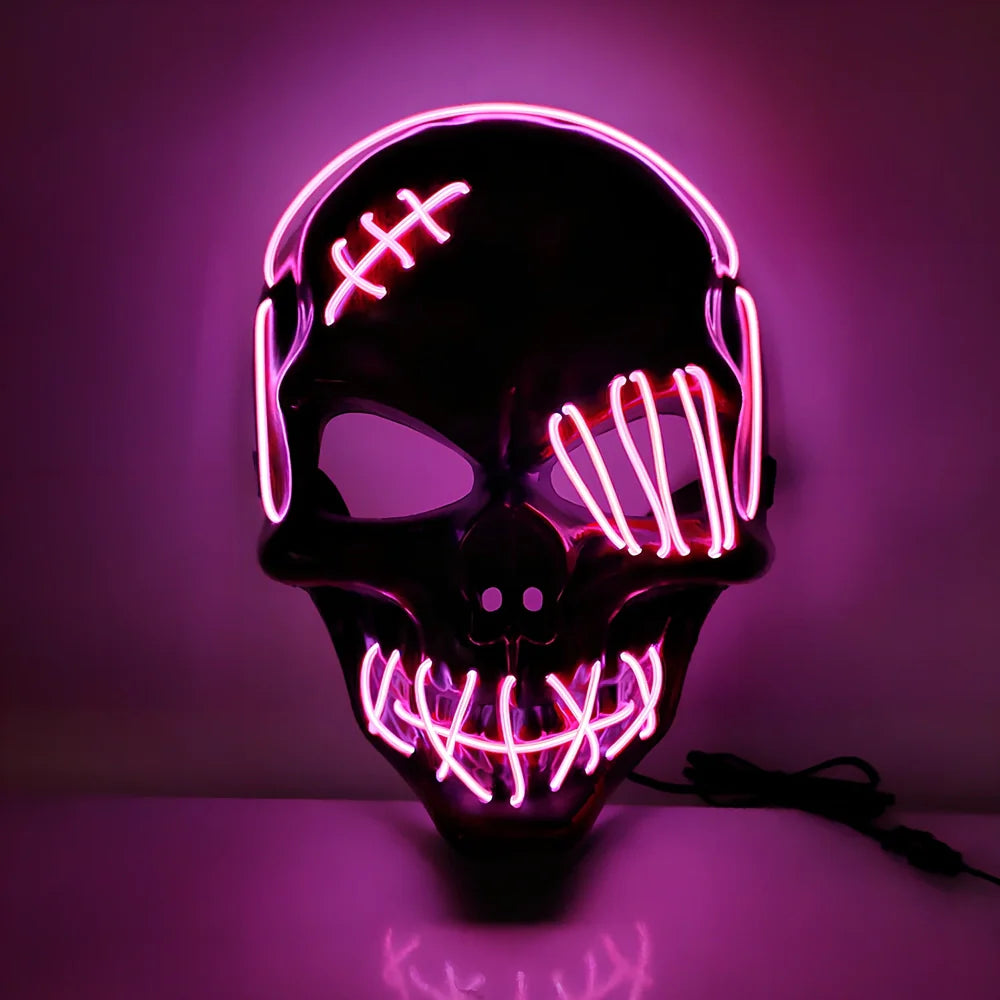 Scar one-eyed pirate LED Halloween mask with bloody details and cold light illumination