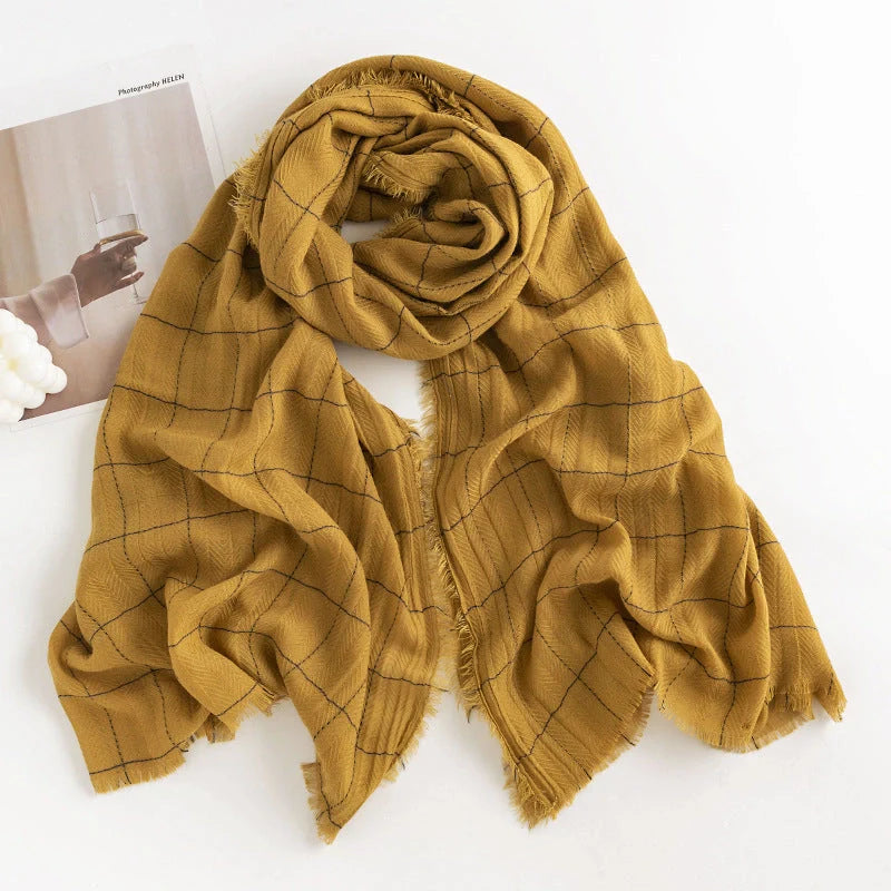 Stylish herringbone pattern artificial cashmere scarf for women in various colors
