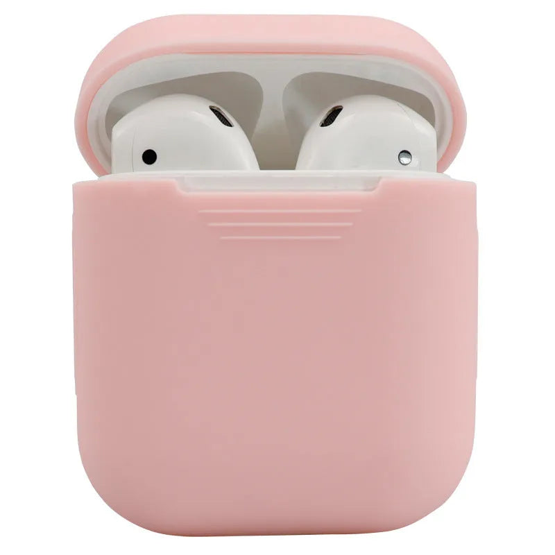 Silicone protective cover for AirPods 2 in various colours showing dimensions 56mm × 47mm × 24mm