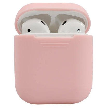 Silicone protective cover for AirPods 2 in various colours showing dimensions 56mm × 47mm × 24mm