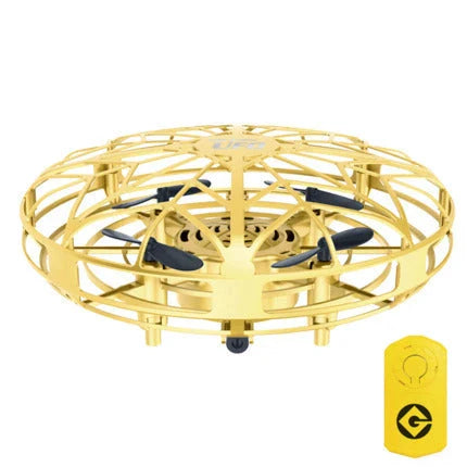 A compact, futuristic-looking mini drone with infrared sensors for safe, intuitive flight control.