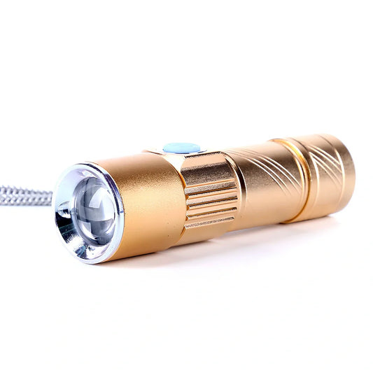 Black LED tactical torch with deep light cup measuring 15cm length, 1000 lumens output for outdoor use