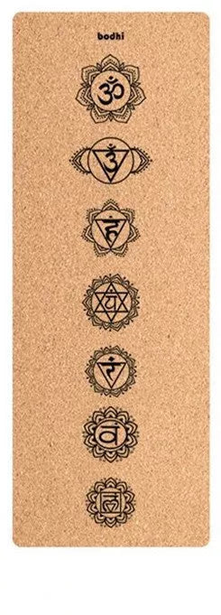 Cork and TPE yoga mat with asana guide lines, 183cm x 65cm x 6mm