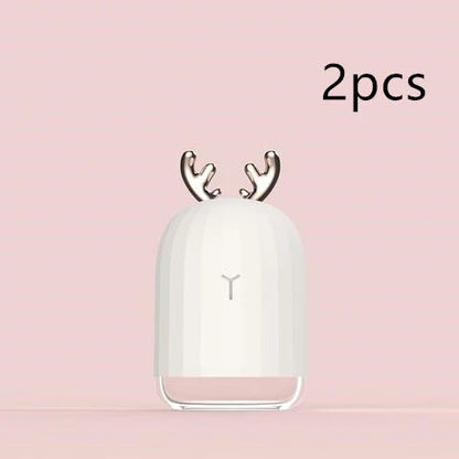 Compact deer-shaped humidifier with USB power for small spaces up to 100 square feet