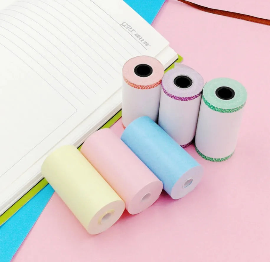 PerPage Mini wireless portable thermal printer paper in Regular, Label and Sticker types, with colour and Q3 or Q6 quantity options.