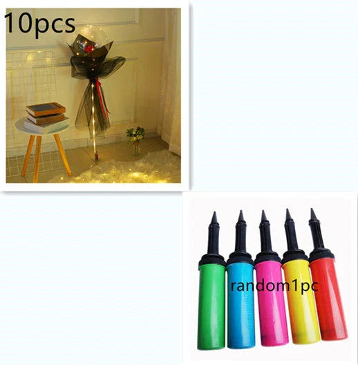 Enchanting LED-illuminated balloon bouquet with vibrant rose colors for any occasion