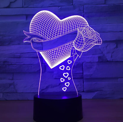 LED night light with touch controls, remote, and seven colour options on 87x87x42mm base