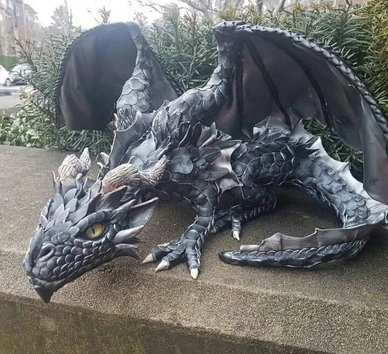 Magnificent resin dragon statue with intricate, hand-painted details for captivating outdoor garden decor
