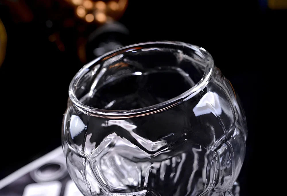 Hercules football trophy shaped beer glass with 450ml capacity and 19cm height measurements