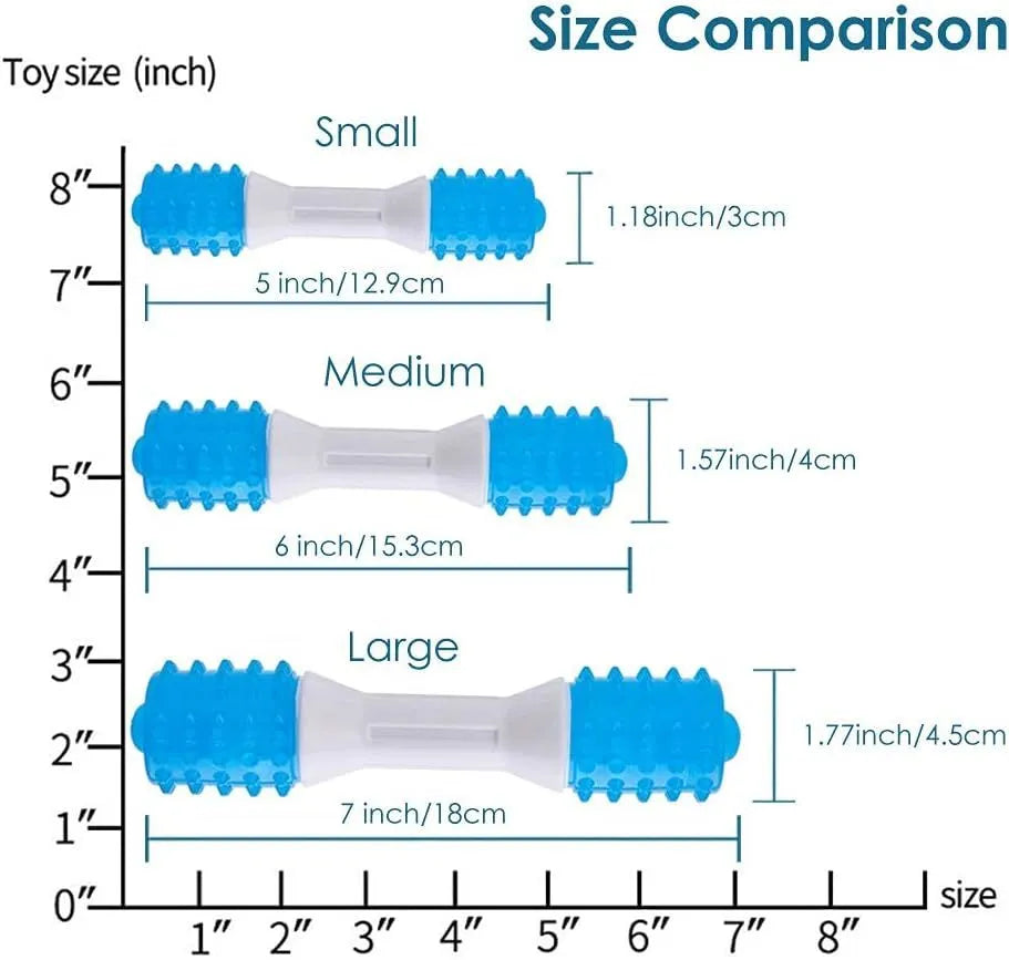 Dual-colour puppy teething chew toy for dental health, made from TPR and PU materials, suitable for dogs aged 2 to 8 months