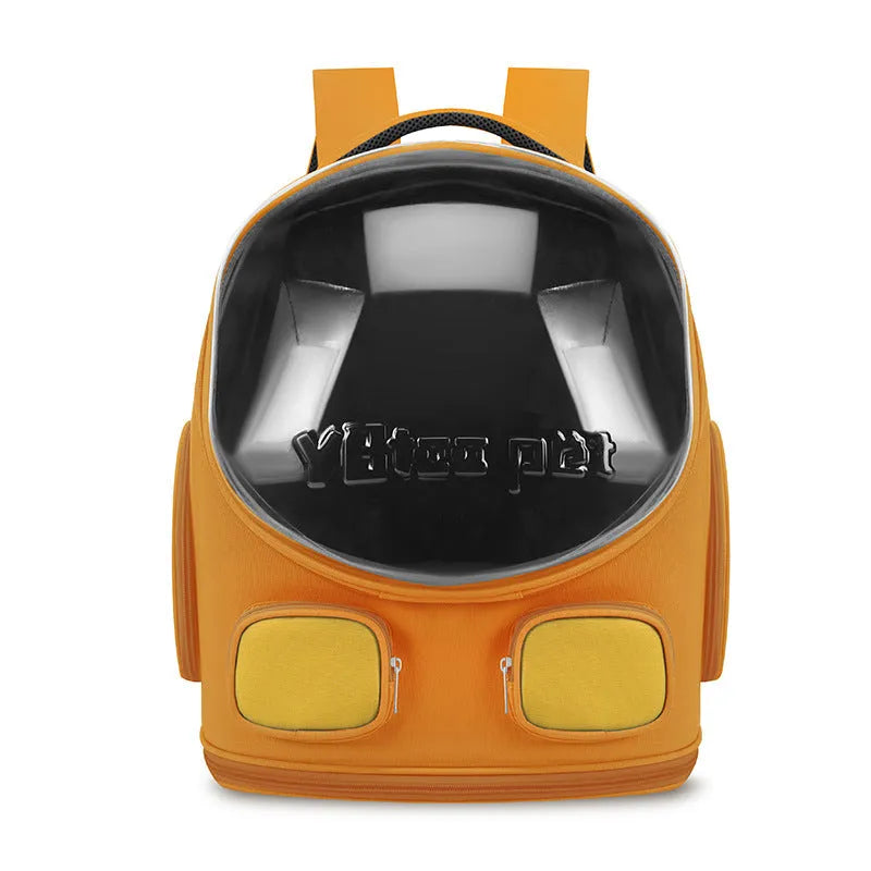 Outdoor portable cat backpack in nylon, medium hard, large capacity for cats up to 9kg, solid colour