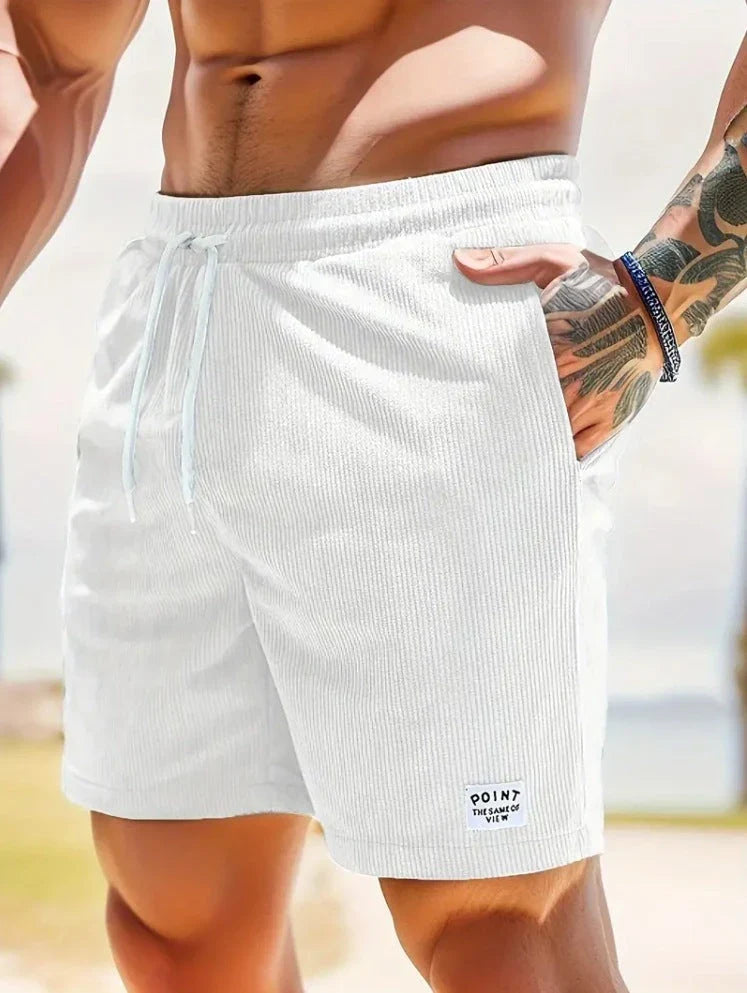 Comfortable corduroy drawstring shorts in a variety of stylish colors, perfect for casual summer wear.