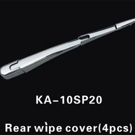 Set of four silvery ABS plastic rear window wiper cover trims for Hyundai 2010 vehicles