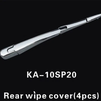 Set of four silvery ABS plastic rear window wiper cover trims for Hyundai 2010 vehicles
