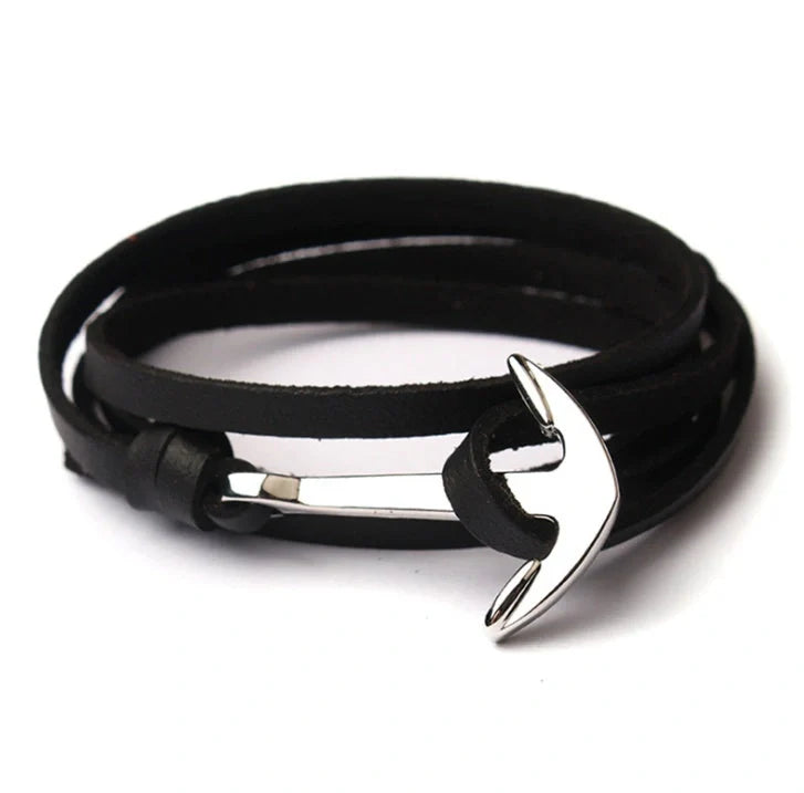 Unisex Pirate Anchor Bracelet with detailed nautical design, perfect for sea lovers and fashion enthusiasts.