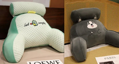 Reading lumbar support cushion in 60x40cm and 70x50cm sizes with embroidery design