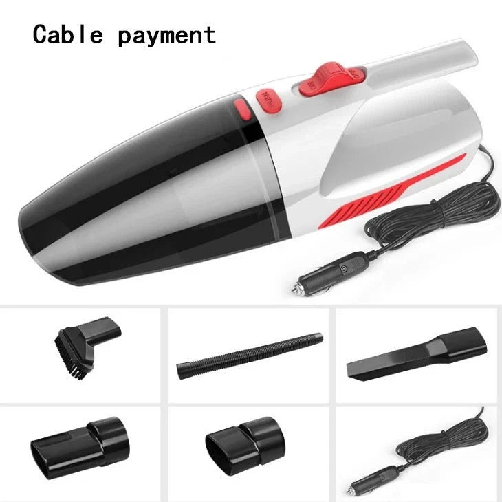 Powerful handheld vacuum cleaner with attachments for easy car cleaning and maintenance