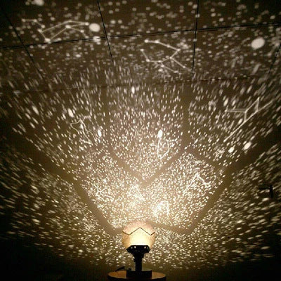 Enchanting Star Projection Lamp casting a mesmerizing display of twinkling stars across a wall