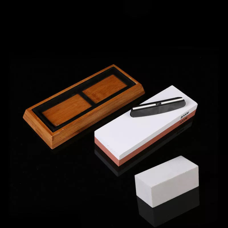 Home kitchen whetstone set with dual 3000/8000 grit for sharpening and polishing knives