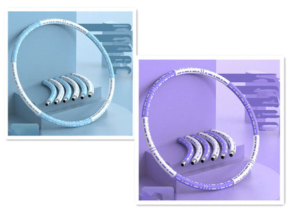 Adjustable Fitness Hoop in blue and white for waist and hip training