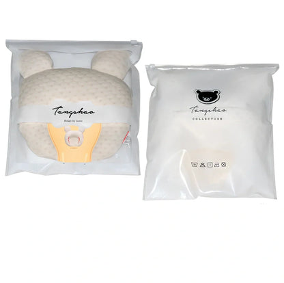 White baby pillow with latex core measuring 30x40cm for infant head support