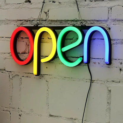 LED luminous word neon sign mounted on transparent acrylic with cool-running illumination