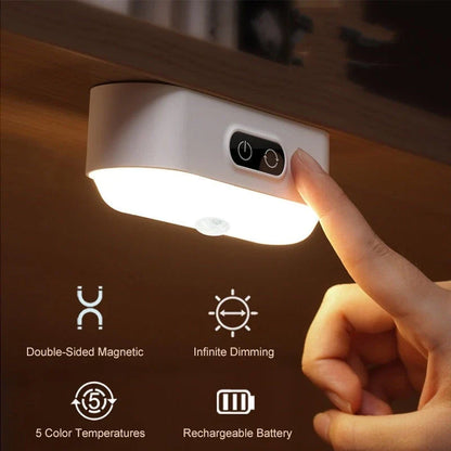 Versatile LED desk lamp with magnetic base, adjustable brightness, and automatic on/off sensor
