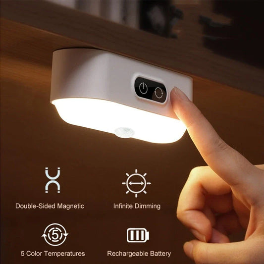 Versatile LED desk lamp with magnetic base, adjustable brightness, and automatic on/off sensor